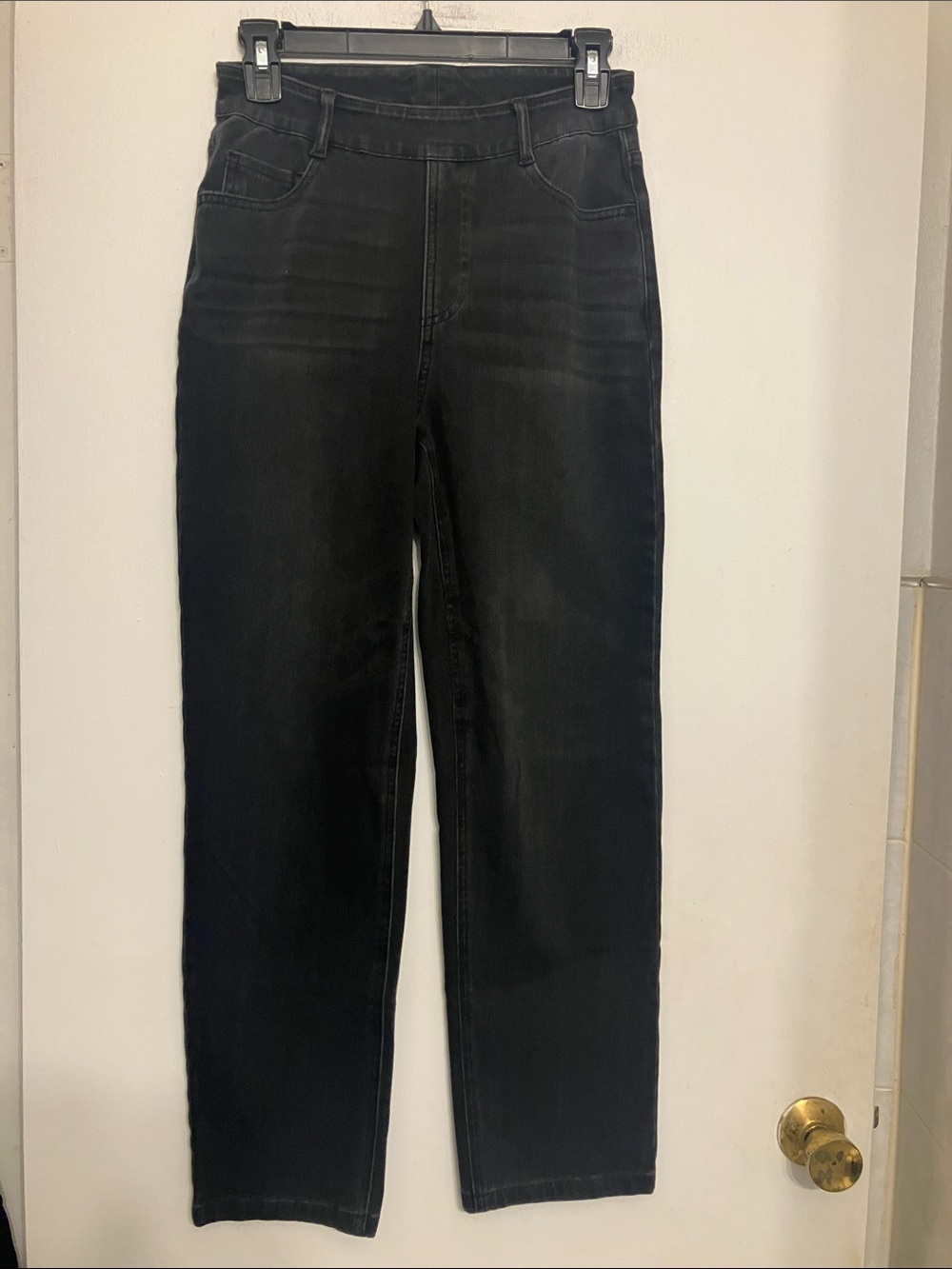 Halara Flex High Waisted Pockets Straight Leg Washed Casual Jeans S(petite)